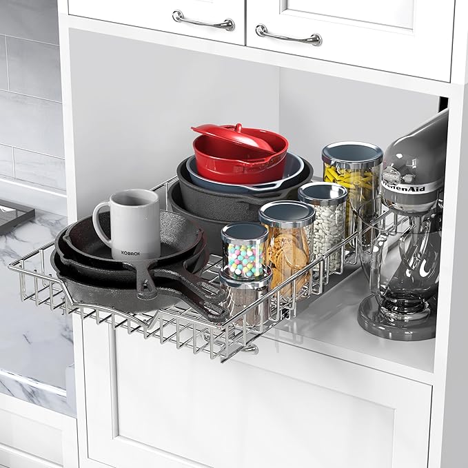 Simple Houseware Under Cabinet Pull Out Sliding Shelf Drawer, 21Dx14W | - Image 7