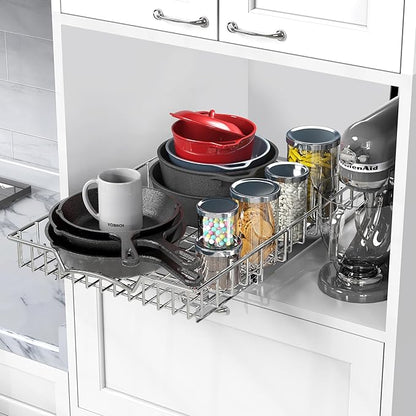 Simple Houseware Under Cabinet Pull Out Sliding Shelf Drawer, 21Dx14W | - Image 7