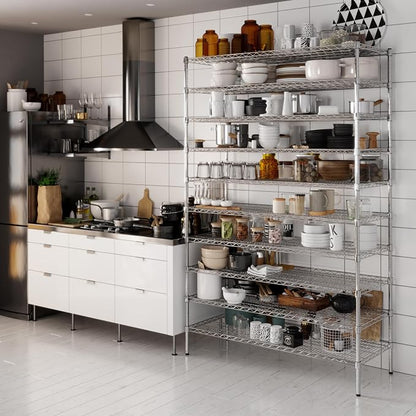 21" Deep x 54" Wide x 86" Height Wire Shelving Kit | 10-Tier | NSF Commercial - Image 6