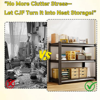 CJF Metal Storage Shelves, 3-Tier Garage Shelving Unit, Heavy Duty Adjustable - Image 7