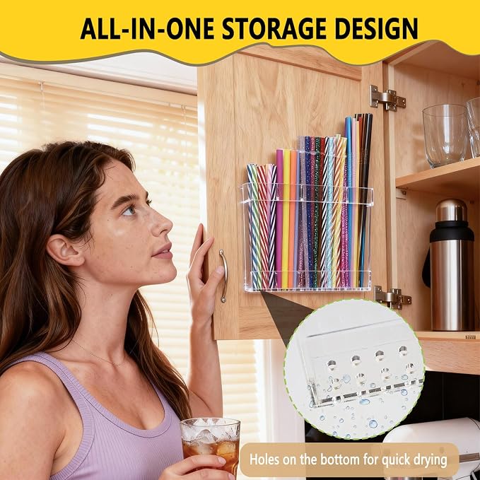 9.5" Large Acrylic Straw Holder - Image 5
