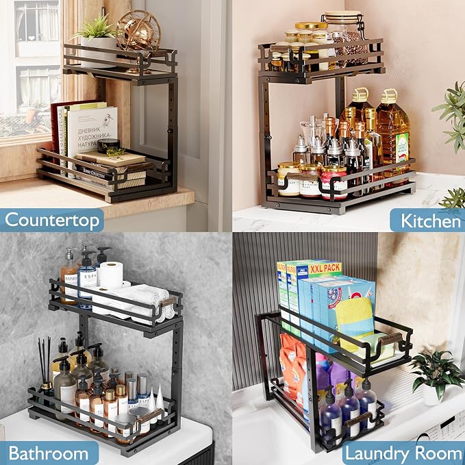 Under Sink Organizer, 2 Tier Slide Out Storage - Image 6