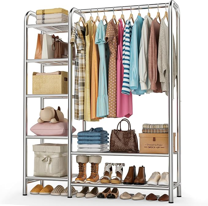 Heavy Duty Clothes Rack with 5 Tiers Shelves, Max Load 670LBS, Portable by Unknown
