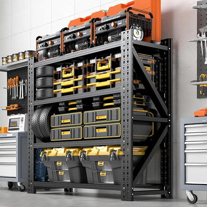 Heavy Duty Garage Storage Shelves, 4-Tier Large Industrial Shelving by BIZOEIRON