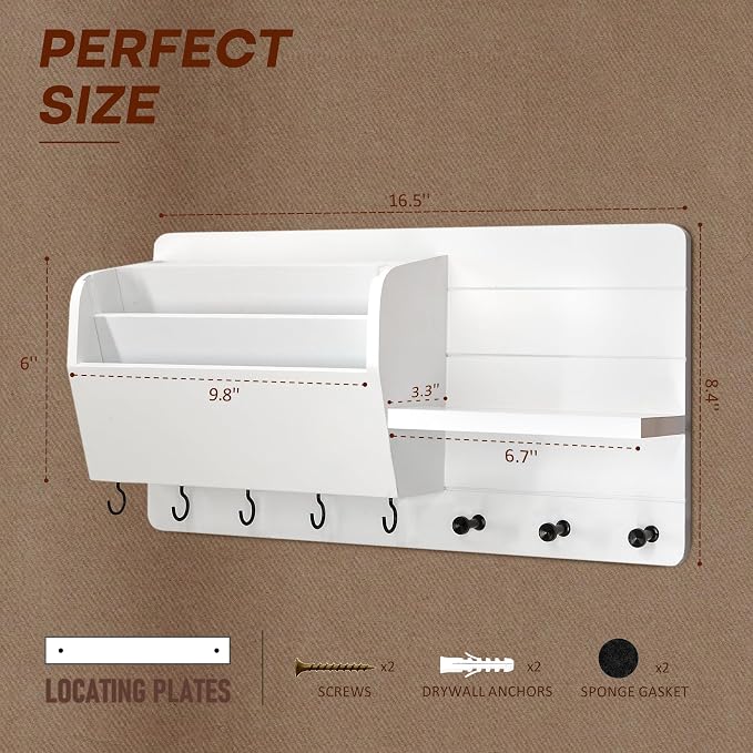 Rebee Vision Pine Wood Modern Key Holder Wall Mount - Image 2