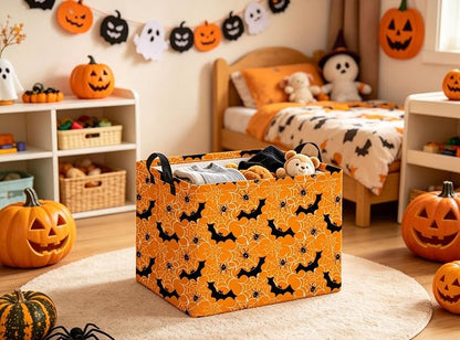 Halloween Basket Cute Baskets for Kids Pumpkin Basket Rectangular Storage Bin - Image 3