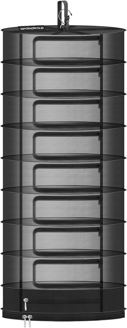 Herb Drying Rack Hanging Mesh, 2ft Diameter 9 Layer Plant Drying Rack by SPONDWILD