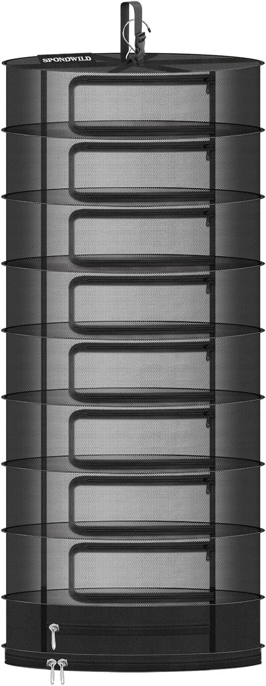 Herb Drying Rack Hanging Mesh, 2ft Diameter 9 Layer Plant Drying Rack by SPONDWILD