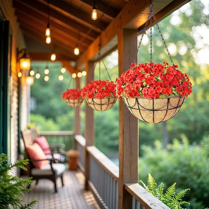 12 Inch 4 Pack Hanging Baskets Planters - Image 4