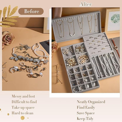 Cinnvoice Set of 10 Stackable Jewelry Organizer Trays - Image 4