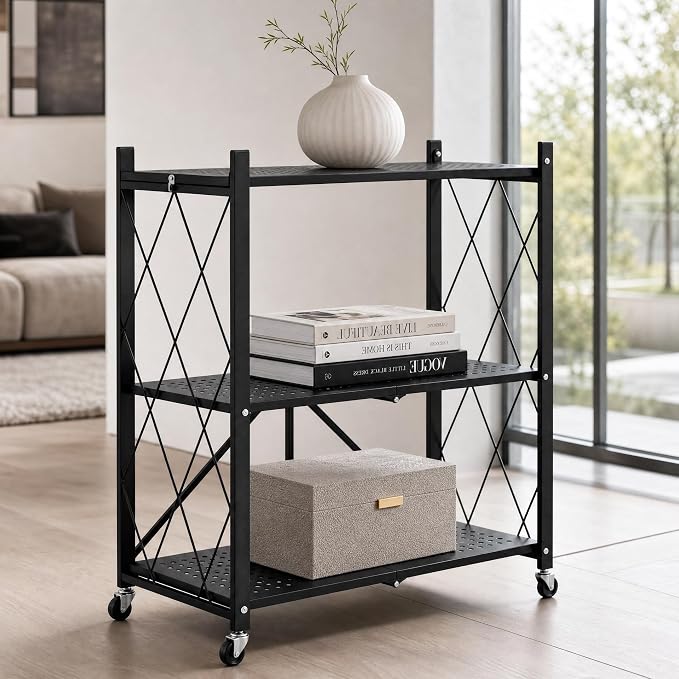 3-Tier Foldable Storage Shelves by Unknown