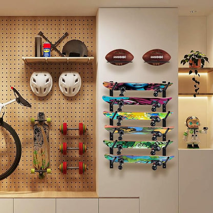 BiJun Skateboard Wall Mount, Snowboard Wall Mount Display, Horizontal Ski Wall - Image 3