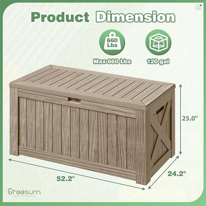 Greesum Outdoor Storage Box 120 Gallon Storage Bin - Image 7