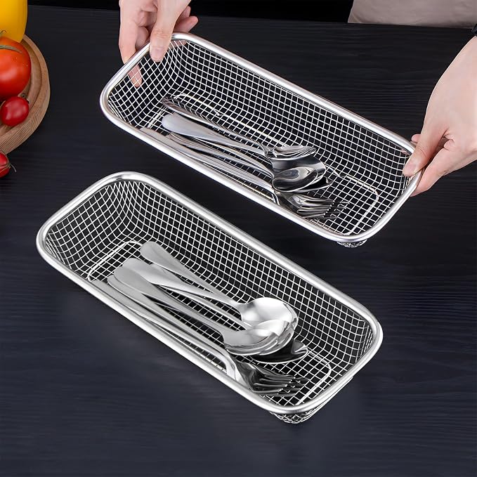 Utensil Drying Rack, 2 Pack Utensils Holder Dishwasher Silverware Basket | - Image 8