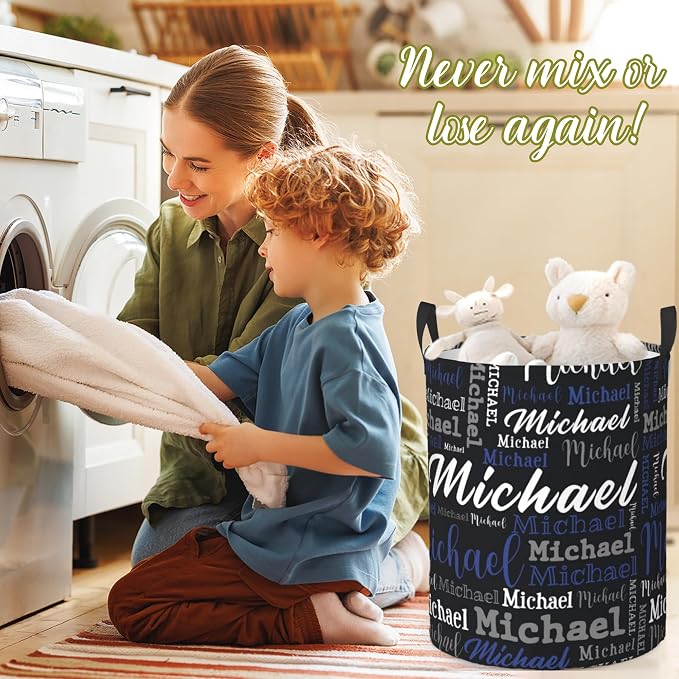 Custom Name Laundry Hamper, Personalized Laundry Baskets - Image 7