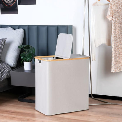 efluky Laundry Hamper with Lid, Double Laundry Hamper with 2 Removable Bags - Image 7
