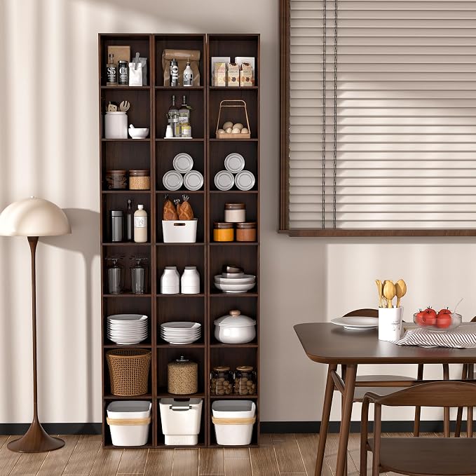 8-Cube Storage Organizer Bookcase, Tall Narrow Bookshelf - Image 2