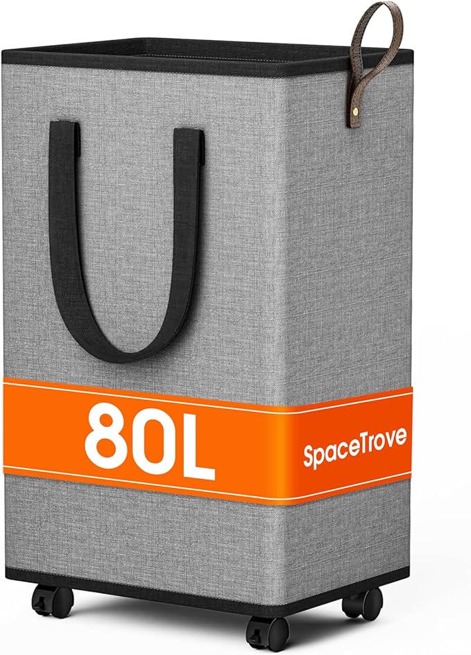SpaceTrove Laundry Basket with Wheels, Collapsible Laundry Baskets, Laundry by Unknown