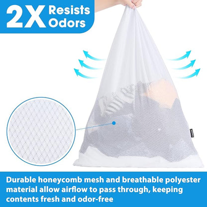 2Pack XL Heavy Duty Mesh Laundry Bags, Machine Washable Large Dirty Clothes - Image 3