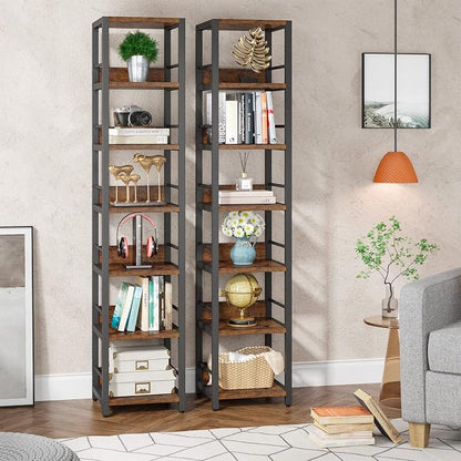 Tribesigns 6-Tier Corner Shelf, 75 Inch Tall Narrow Bookshelf Storage Rack by Unknown