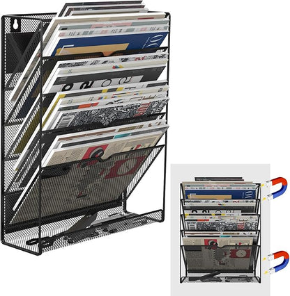 6-Tier Magnetic File Holder, No Drilling Installation File Cabinet Organizer by LQPAFZ