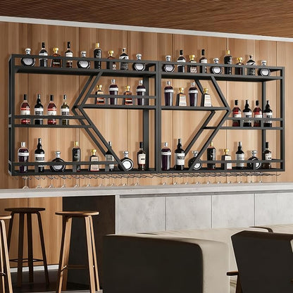 94.4in Wine Rack Wall Mounted, Modern Wine Storage Rack Wall Mounted - Image 6