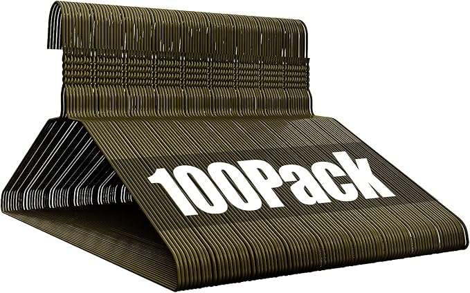 Wire Metal Clothes Hangers Bulk 100 Pack, 16 Inch 12 Gauge Standard Size by Fotoumgl