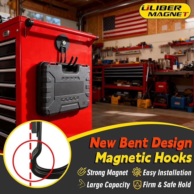 ULIBERMAGNET New Upgraded Extra Large Magnetic Hooks, 2 Pack Heavy Duty - Image 2