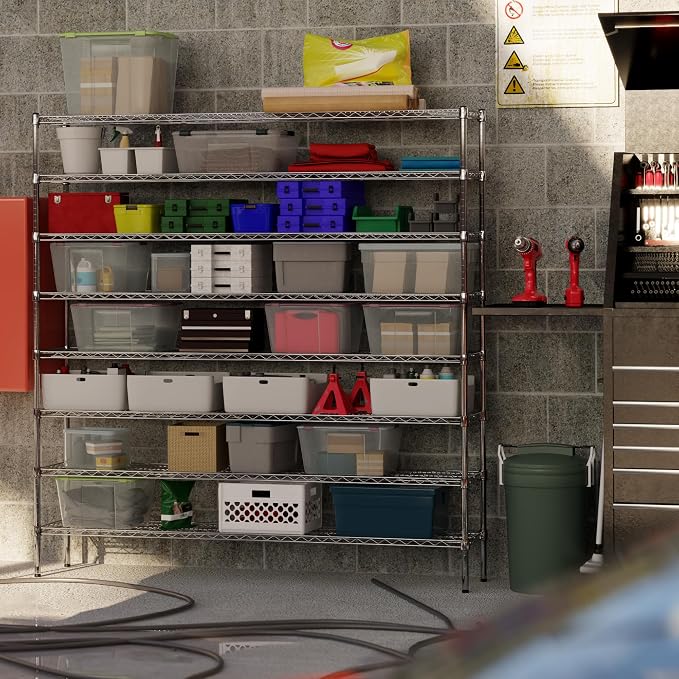 14" Deep x 72" Wide x 74" Height Wire Shelving Kit | 8-Tier | NSF Commercial - Image 7