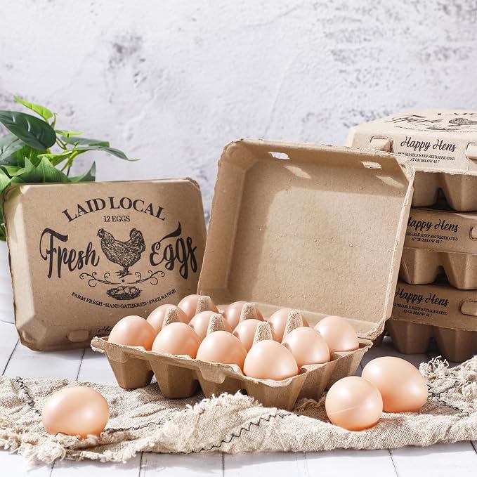 Zhanmai 50 Pcs Natural Paper Pulp Egg Cartons Blank Bulk 12 Count Dozen Vintage - Image 7