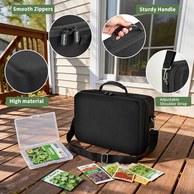 Seed Storage Organizer Case 36-Slot Hard Shell Seed Packet Holder Label Kit | - Image 4