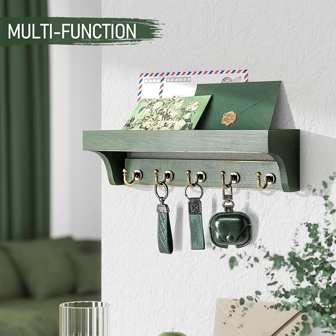 Rebee Vision Farmhouse Pine Wood Key Holder Wall Mount - Image 2