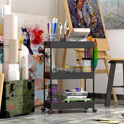 SPACEKEEPER Rolling Storage Cart 3 Tier Bathroom Cart Organizers - Image 6