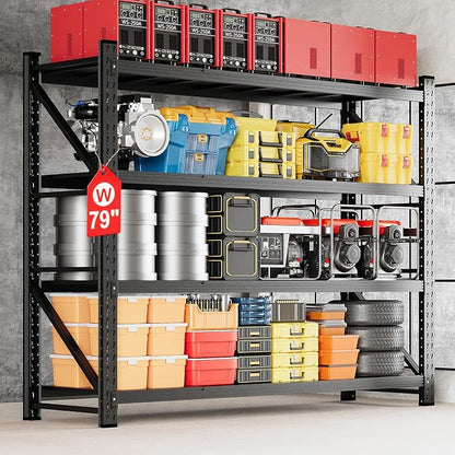 MIIIKO 79" W Storage Shelves, 6800LBS Metal Garage Storage Shelving, Heavy Duty by MIIIKOOfficeFurniture