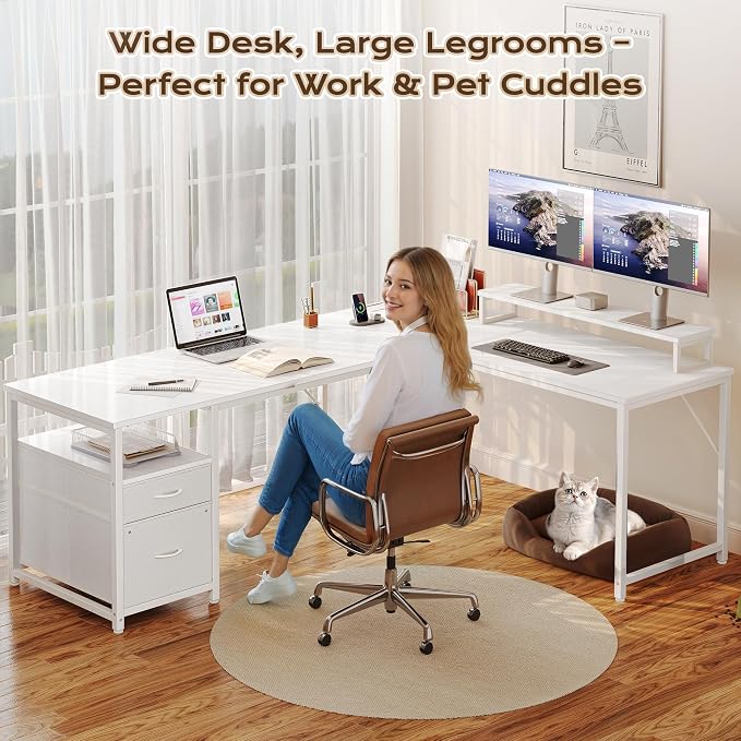 PRAISUN 63 Inch L Shaped Desk - Image 7