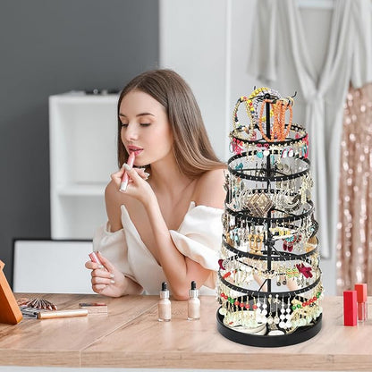 17Dec 6 Tier Rotating Jewelry Organizer Stand, 230 Holes Earring Holder - Image 7