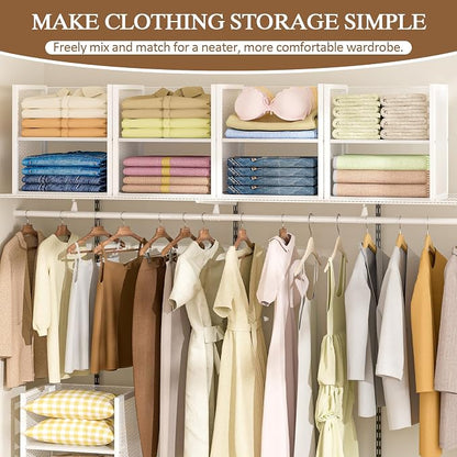 2-Tier Stackable Closet Organizers and Storage Basket, Wire Clothes Shelf - Image 4