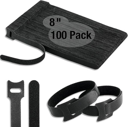 100 PCS 8-Inch Cable Ties, Reusable Cable Management, Under Desk Cord Organizer by Unknown
