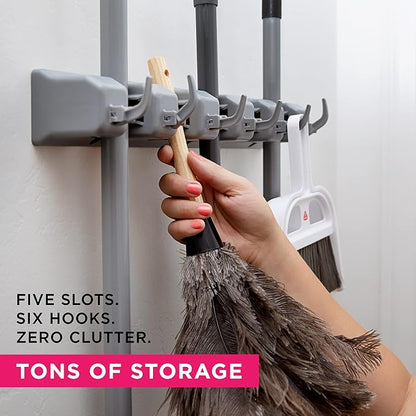 Berry Ave Broom Holder Wall Mount and Garden Tool Organizer, Closet Storage - Image 2