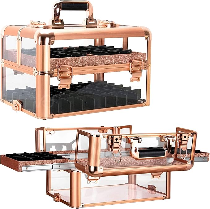 Ver Beauty Professional Armored Clear Acrylic Makeup Nail Tech Case by VerBeauty