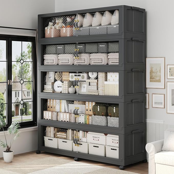 400Gal/1600QT 5-Tiers Extra Large Stackable Storage Bins by Unknown