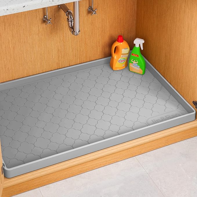Jin&Bao Waterproof Under Sink Mat 40" x 22", Thick Silicone Mat Cabinet by Jin%26Bao