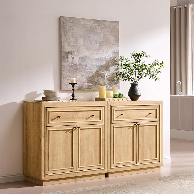 ACCOHOHO Modern Farmhouse Buffet Cabinet, Modular Storage Cabinet by ACCOHOHO
