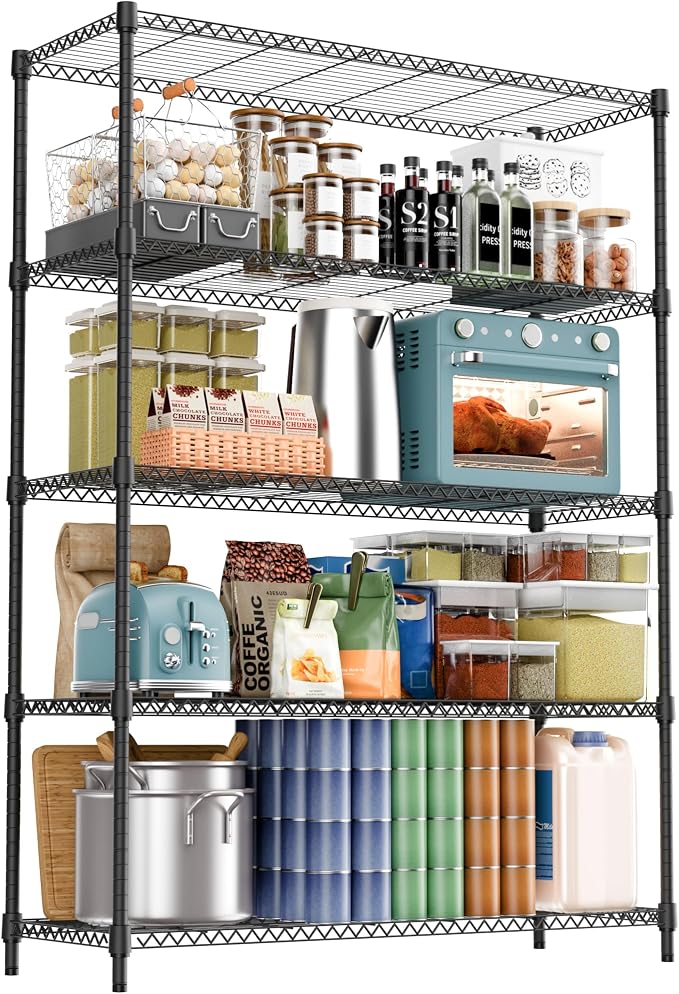 5 Tiers Shelf 1750 lbs Steel Storage Shelving Utility Shelving Unit Steel by MEIGAOPLASTICANDMETALHKCOLIMITED