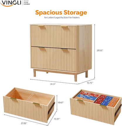 VINGLI 2 Drawer File Cabinet, Home Office Filing Organizer, - Image 3