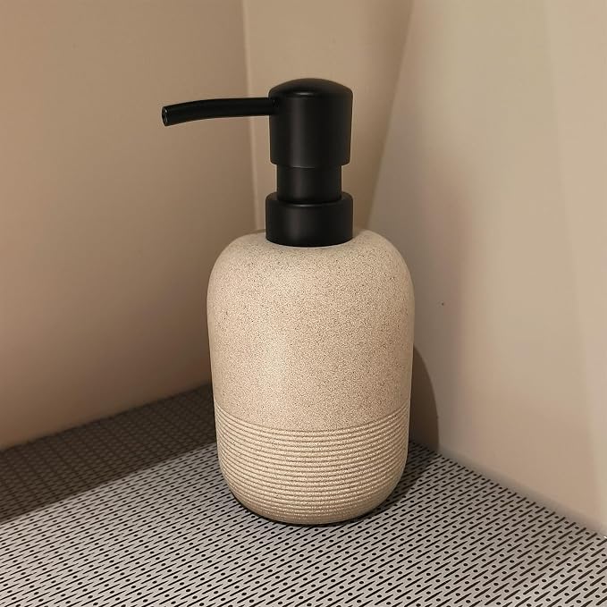 2pcs/Set Beige Hand Soap Dispenser Sets, Resin Liquid Soap Dispenser - Image 2