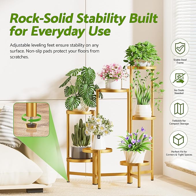 Patio Plant Stand, 7 Tiered Plant Stand Indoor - Image 2