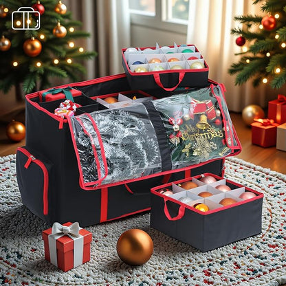 Large 2-in-1 Christmas Ornament Storage Box - Image 2