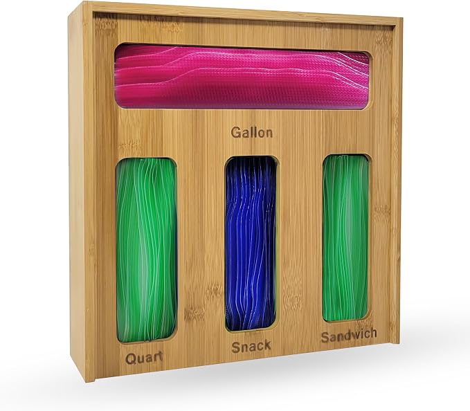 Ziplock Bag Organizer for Drawer – Bamboo Ziploc Bag Holder - Image 9