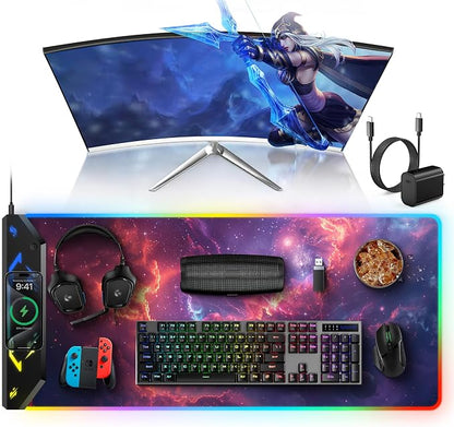 TopMade Wireless Charging Mouse Pad, RGB Gaming Mousepad, 35.4" x 15.8" Extra by TopmadeProduct-Ordernow